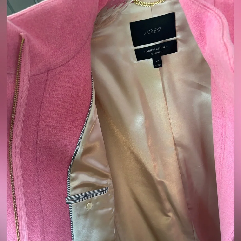 J. Crew Vibrant Petal Pink Cocoon Coat - Picture 4 of 6